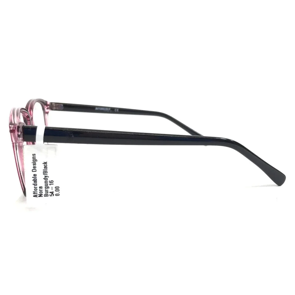 Affordable Designs Eyeglasses Frames NORA BURGUNDY/BLACK Rectangle 54-16-140